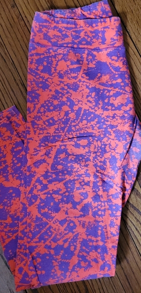 Orange and purple leggings workout pants - Picture 2 of 3